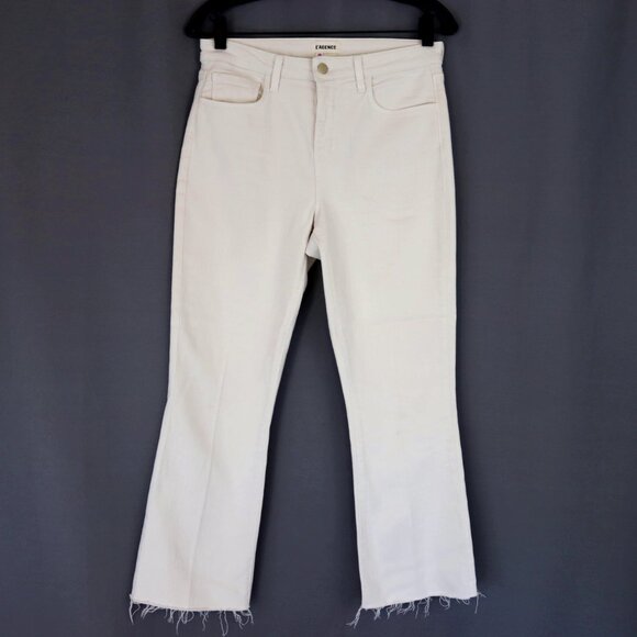 L'Agence 28 / 6 Kendra White High-Rise Crop Flare Jean - Picture 4 of 9